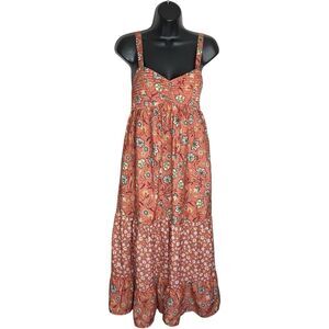 NWT Band of the Free Maxi Dress Womens S Floral Tiered Cottage Boho Flowy Smock